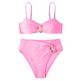 thumbnail image 4 of Daznico Women's Bikini Set, Halter Bandeau Top with Metal Buckle High Waist Bottoms,XL, 4 of 4