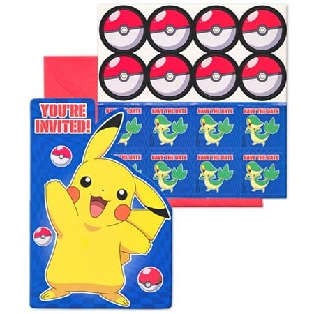 pokemon birthday invitations w envelopes 8ct walmart com