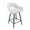 Velevt-Cream, variant on 27" Modern Swivel Bar Stools Set of 2, PU Upholstered Counter Height Stools with Metal Legs, Hollow Curved Backrest for Kitchen Island, Home Bar, Bistro,Grey
