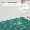 thumbnail image 5 of Lsque teal green paw Pattern Drying Mat for Kitchen Counter, 18x24 Inch Ultra Absorbent Home Dish Drainer Mats Plate Holder, 5 of 7