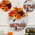 thumbnail image 5 of For Home Pumpkin Thanksgiving Happy Halloween Welcome Sign Wooden Hanging Plaque Door Wall Decorations Artificial Flowers 2, 5 of 6