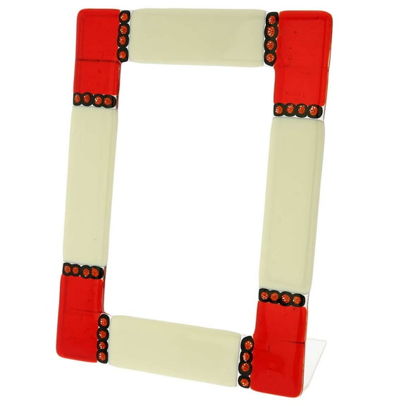 GlassOfVenice Murano Glass Photo Frame Ducale Red 4X6 Inch