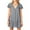 Gray, variant on Womens Cute V Neck Short Sleeve Loose Fit Ruffle Mini Dress