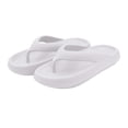 thumbnail image 4 of OOOUM Thick Platform Eva Flip Flops Textured Thong Slip On Sandals Soft Cushioned Summer Beach Indoor Outdoor Shoes White US:9.5, 4 of 7