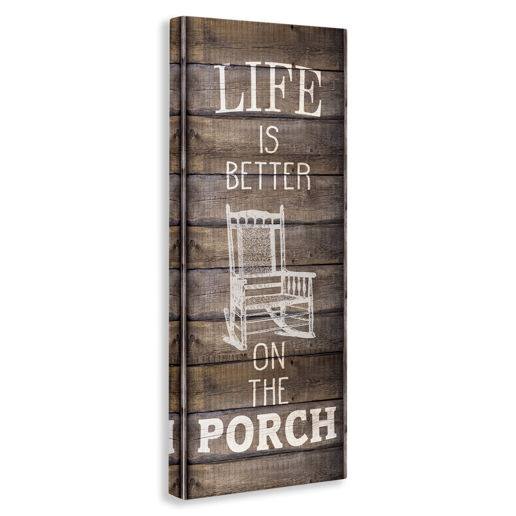 Stupell Industries Porch Life Country Rustic Inspirational Painting Gallery Wrapped Canvas Art Print Wall Art, 17 x 40