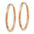 thumbnail image 2 of Primal Gold 14 Karat Rose Gold 1.25mm Diamond-cut Endless Hoop Earring, 2 of 5