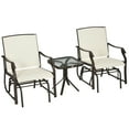 thumbnail image 1 of Outsunny 3 Piece Patio Rocking Chair Set Outdoor Glider Set w/ Glass Table, 1 of 10