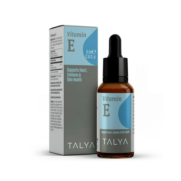 Talya Vitamin E Liquid Drops 0.34 fl.oz | Bone, Joint, Heart Health | Vitamin E Oil for Scars & Skin | Glass Bottle with Dropper | Vitamin E Supplement, Non-GMO, Vegan