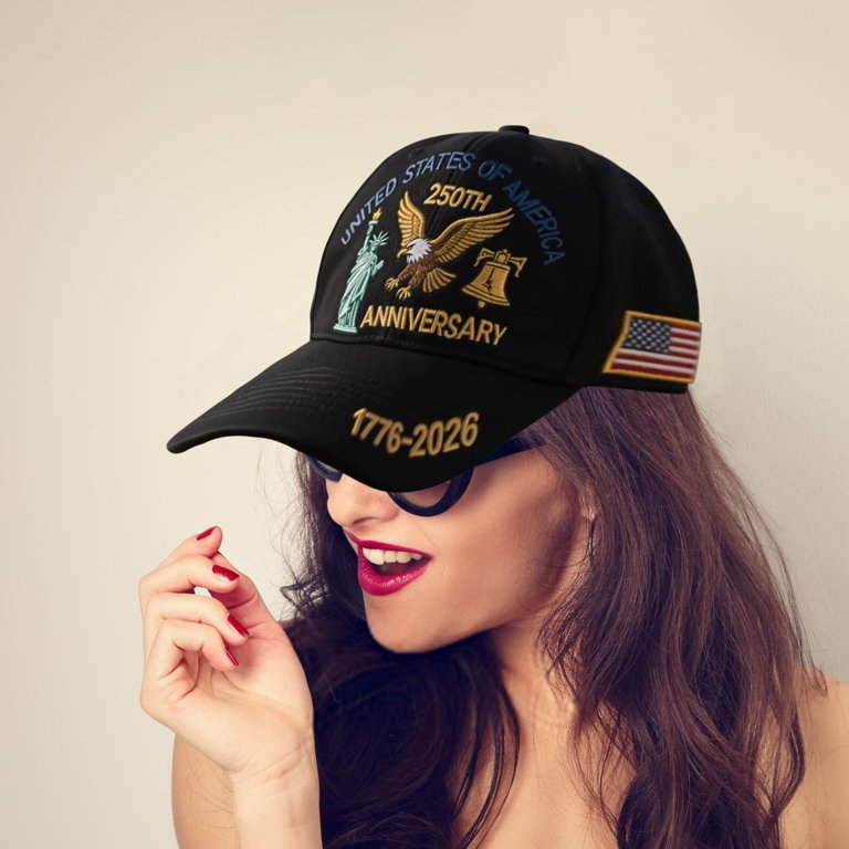USA 250th Anniversary Cap (Printed) Black Patriotic Baseball  display picture 2