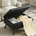 thumbnail image 6 of Mid-Century Modern Square Coffee Table Storage Bench, Ottoman, High Density Foam, Storage Compartment, Safety Hinge, for Living Room, Entryway, Family Room, Bedroom, Dining Room, Black, 6 of 9