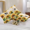 thumbnail image 2 of Sunflower Farmhouse Lumbar Pillow Covers 20x12 Inch Set of 2, Spring Summer Vintage Floral Bee Waterproof Outdoor Pillow Covers, Decorative Cushion Pillowcases for Couch, Sofa, Bed, Garden, Patio, 2 of 9