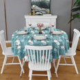 thumbnail image 2 of Blue Christmas Polar Bear Pattern Round Tablecloth 60"x60",Wrinkle Wipeable Table Cloth for Kitchen Dining Room Picnic Patio Party, 2 of 6