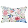 thumbnail image 2 of Watercolor Hummingbird Throw Pillow Cover, Pillowcase Protectors with Zipper, Breathable Decorative Lumbar Pillow Case Cover, Colorful Pink Blue Flowers Pillow Shams for Couch Sofa 16x24Inch, 2 of 8
