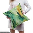 thumbnail image 5 of Ambesonne Forest Fabric by the Yard Upholstery, Vintage Jungle Landscape Art, 3 Yards, Fern Green and Laurel Green, 5 of 5