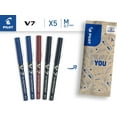 thumbnail image 2 of wqlpp-Hi-Tecpoint V7 Stylo Rollerball Ensemble de 5 (Bleu, Noir, Rouge), 2 of 4