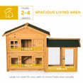 thumbnail image 4 of PawHut 59" Wooden Rabbit Hutch 2 Tier Bunny House Pet Playpen Enclosure for Indoor Outdoor with Slide-out Tray, Ramp, for Rabbits and Small Animals, Orange, 4 of 10