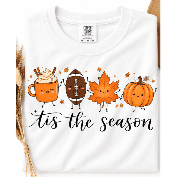 Women Tis the Season Graphic Football T Shirt, Football Shirt for Women, Game Day Shirt, Football Season Tee, Football Fan Gift