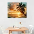 thumbnail image 2 of Orinice  Canvas Print for Home Decoration - Sunset Seascape Coco Beach Modern Painting Wall Art Picture Print on Canvas Framed and Ready  20x16in, 2 of 6
