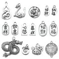 thumbnail image 4 of U8MO 10pcs Dragon Gourd Antique Silver Charms Pendants for Jewelry Making-8# 13x25mm, 4 of 9