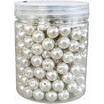 thumbnail image 1 of About 250pcs 10mm Ivory Glass Pearl Round Loose Spacer Beads for DIY Craft Necklaces Bracelets Jewelry Making, 1 of 4