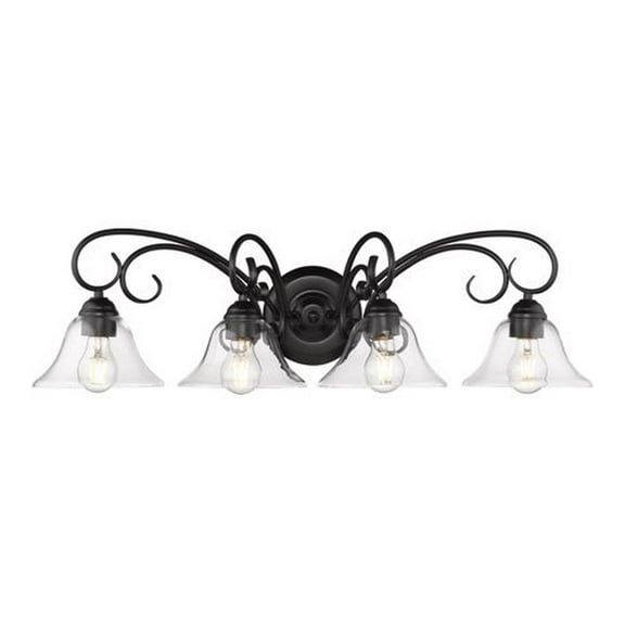 Wry Lighting Homestead 4-light Vanity in Matte Black