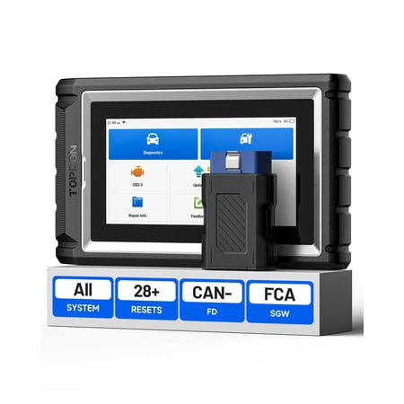 OBD2 Scanner TOPDON AD800BT 2, Scan Tool, Full Automotive Scanner, Scanner for Car with 28+ Services, Injector Coding, Crank Relearn, AdBlue, Diagnostic Tool All Vehicles, FCA AutoAuth, CANFD C64
