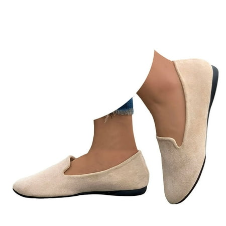 Women Round Toe Flats Shoes Dressy Comfortable Slip On Dress Business Casual Office Work Shoes