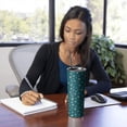 thumbnail image 4 of 20oz Teal Christmas Star Pattern Skinny Tumblers Stainless Steel Tumbler with Lid and Straw,Vacuum Insulated Double Wall Travel Tumbler Cups with Cleaning Brush for Coffee,Tea, 4 of 6