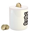 thumbnail image 2 of YOLO Piggy Bank, Modern Popular Phrase Motto of the Internet Generation Inspirational Lettering, Ceramic Coin Bank Money Box for Cash Saving, 3.6" X 3.2", Black and White, by Ambesonne, 2 of 4