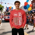 thumbnail image 2 of CUSTG Men T-Shirts Casual Sporty Patriotic Long Sleeve T Shirt Athletic Fit Crew Neck Tops Daily Workout Activities Celebrate America's 250th Anniversary Breathable 1776-2026 4th Of July Tee, 2 of 4