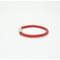 thumbnail image 3 of Genuine Braided Leather Bracelet With Stainless Steel Magnetic Clasp, Red, 3 of 4