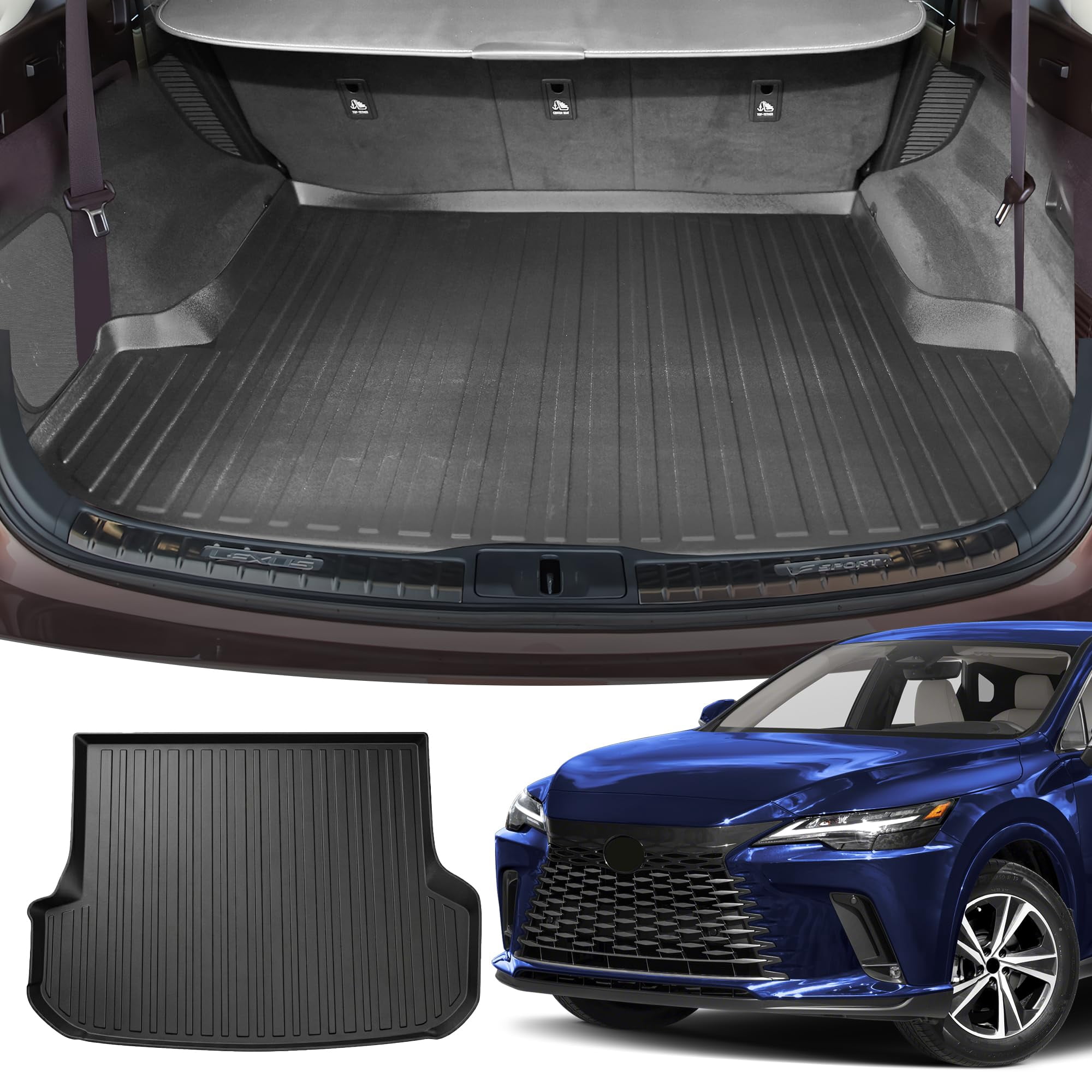 Premium Cargo Liner for Lexus RX 350 RX 450 F Sport 2016-2022 - 100% Protection - Custom Fit Car Trunk Mat - All-Season Black Cargo Mat - 3D Shaped Laser Measured Trunk Liners for Lexus RX VT01