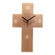 thumbnail image 1 of Reloj de pared, reloj silencioso, reloj decorativo moderno con forma de cruz pequeña, decoración del hogar, marrón claro, 1 of 9