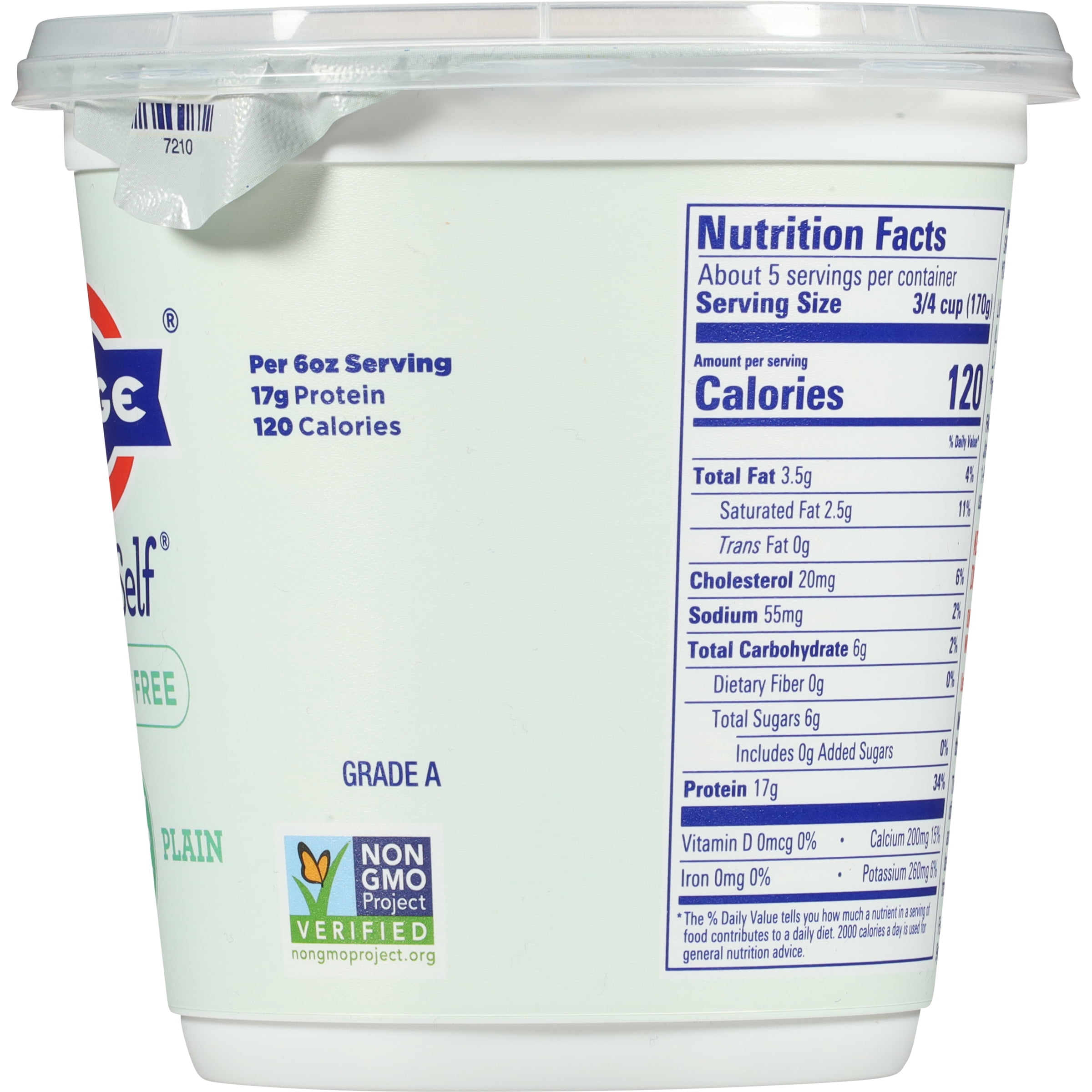 FAGE BestSelf All Natural Reduced Fat Plain Lactose Free Greek Strained Yogurt 32oz