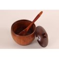 thumbnail image 1 of MERRYHAPY 1Pack Kitchen Salt Container Holder Brown Wood Dust Proof for Creative Kitchen Style, 1 of 8
