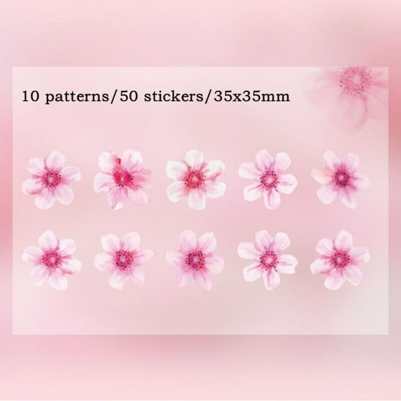 50PCS/Roll Cute Fresh Literary DIY Journal Diary Material Adhesive Scrapbooking Creative Stationery Hand Account Masking Tape Washi Tape Decorative Stickers 01