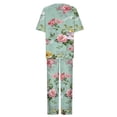 thumbnail image 4 of Hauts à Manches Courtes pour Femmes Costume d'Été Mode Short Imprimé Pantalons Colorés Costume Décontracté Deux Pièces Hauts à Manches Courtes pour Femmes Hauts d'Été pour Femmes avec Manches, 4 of 9