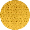 thumbnail image 1 of Ahgly Company Indoor Round Abstract Yellow Modern Area Rugs, 7' Round, 1 of 4
