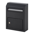 thumbnail image 1 of Locking Mailbox White Outdoor, Wall Mount Steel Security Mailbox – Weatherproof Metal Drop Box with Key Lock for House, Office, Garage, Mail Letters Secure, 1 of 6
