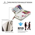 thumbnail image 2 of Multifunctional Wallet Case For iPhone 14 Pro Max with RFID Blocking Card Slots,Detachable Purse Soft PU Leather Magnetic Snap Hand Strap Zipper Pocket Cute Flower Phone Case with Carabiners,White, 2 of 15