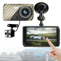 Smart Touchscreen Dual Lens Dash Cam, 4 Inch HD Display Front and Rear Car Camera, 1080P Recording G Sensor Motion Detection Night Vision Loop Recording Parking Monitoring Driving Recorder