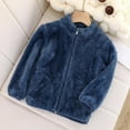 thumbnail image 3 of GDEGE Little/Big Kids Boys and Girls Fall Long Sleeved Jacket Solid Color Short Pile Coral Jacket Casual jacket Beautiful Fashion jacket Home Party jacket Daily Wear School, 3 of 3