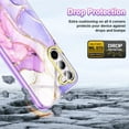 thumbnail image 6 of Petocase Compatible with Samsung Galaxy S23 Plus 5G Case,[2 Tempered Glass Screen Protector + 2 Camera Lens Protector ] Marble Pattern Slim Rugged Shockproof Phone Cover,White Purple, 6 of 7