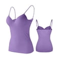 thumbnail image 4 of Light Violet Tank Top for Women Built in Bra modal Tops Sleeveless Summer Padded Basic Tank Top Essentials XL, 4 of 4