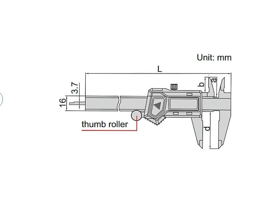 1130-150 Left Hand Digital Caliper Range 0-150mm/0-6″ Insize