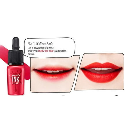 [ PERIPERA ] Peri's Ink The Velvet Color Tint  # 1 Sellout (The Best Red Lipstick For Pale Skin)