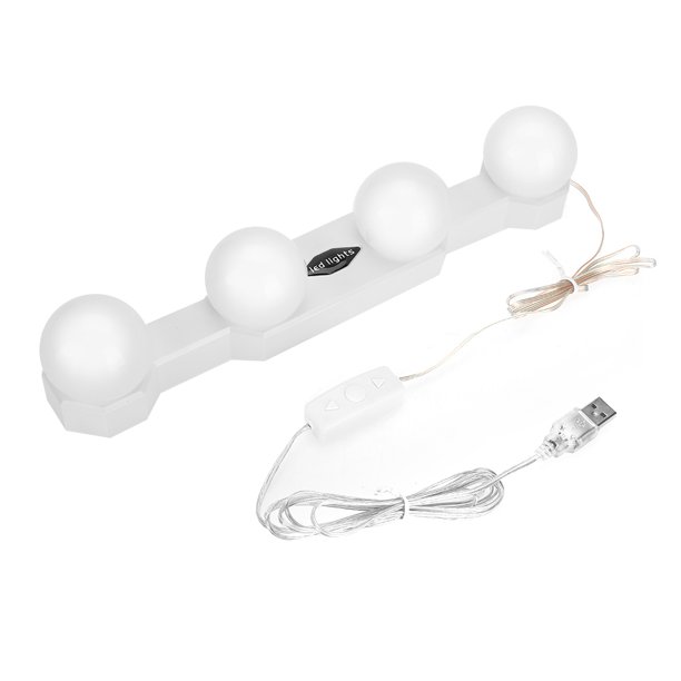 Luces De Espejo De Maquillaje Luces De Espejo Luces De Espejo Led Luces De Espejo Regulables Bombilla Regulable 4 Bombillas Luces De Espejo De Maquillaje LED De Vanidad Fuente De ANGGREK Otros