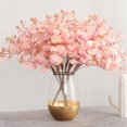 thumbnail image 2 of Artificial Plant Leaf Bouquet Simulation Leaves Branch Home Decor Plastic Cloth Fake Plant, Pink, 2 of 7