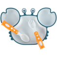 thumbnail image 2 of Silicone Suction Plate for Toddlers Self Feeding Plate Divided Dish and Bowl for Baby Kids Fun Crab Shape Food Feeding Bowl Non-slip and Microwave Dishwasher Safe for Most Highchairs Tray, 2 of 8