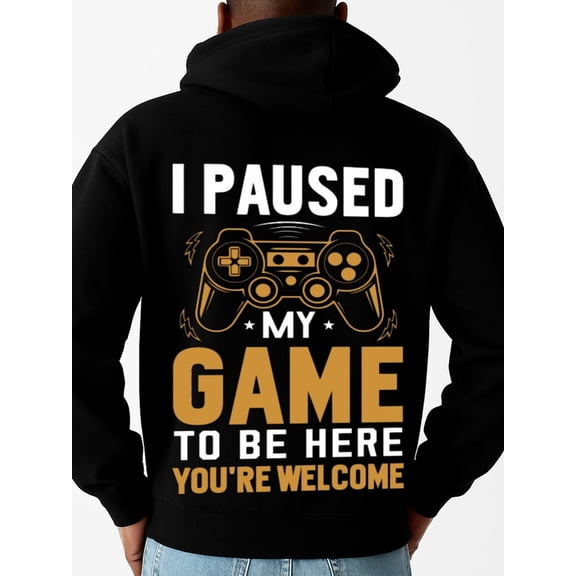 Game On Hoodie funny hoodies games mens funny hoodies black Hooded Design, Comfortable Pullover casual merch game over Vintage Unisex Shirt Crewneck tshirts